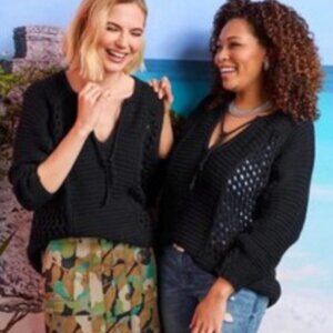 CAbi Beachcomber Sweater  Black Small